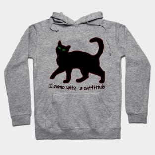 I come with a cattitude cat design black and red Hoodie